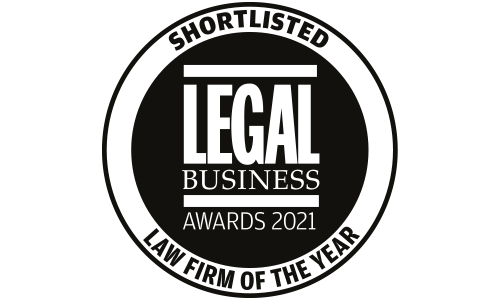 <p style="text-align: center;"><strong>Legal Business Awards</strong></p>
<p style="text-align: center;"><strong>Law Firm of the Year</strong></p>
<p style="text-align: center;">Shortlisted</p>
<p style="text-align: center;">2021</p>