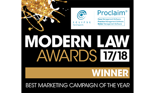 <p style="text-align: center;"><span><strong>Modern Law Awards</strong><br />Best Marketing Campaign of the Year<br /></span>Winner<br />2017/18</p>