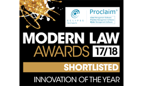 <p style="text-align: center;"><span><strong>Modern Law Awards</strong><br />Innovation of the Year<br /></span>Shortlisted<br />2017/18</p>